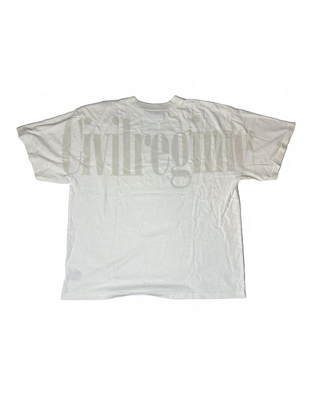 Civil Regime Spellout Cream Shirt Mens Medium NWT